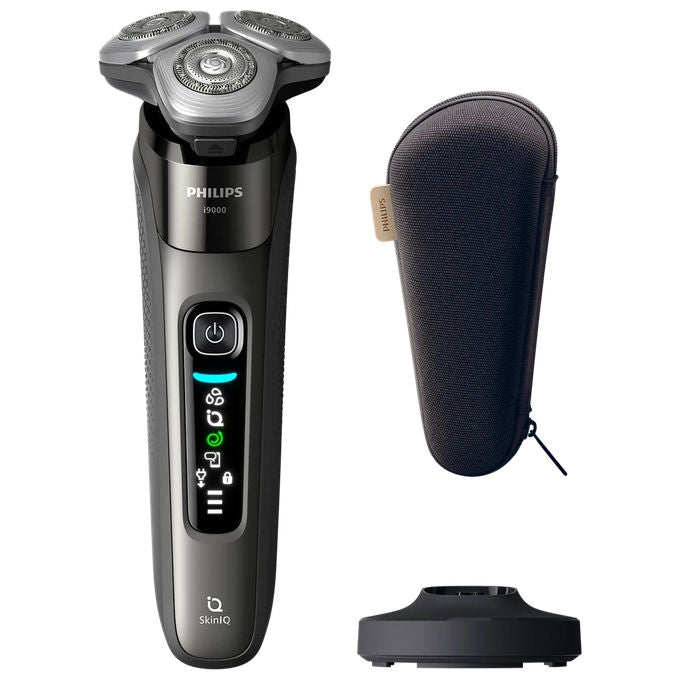 Philips X9002-10 i9000 Rasoio elettrico rotante Wet and Dry SkinIQ 3 testine autonomia 50 min colore Grigio