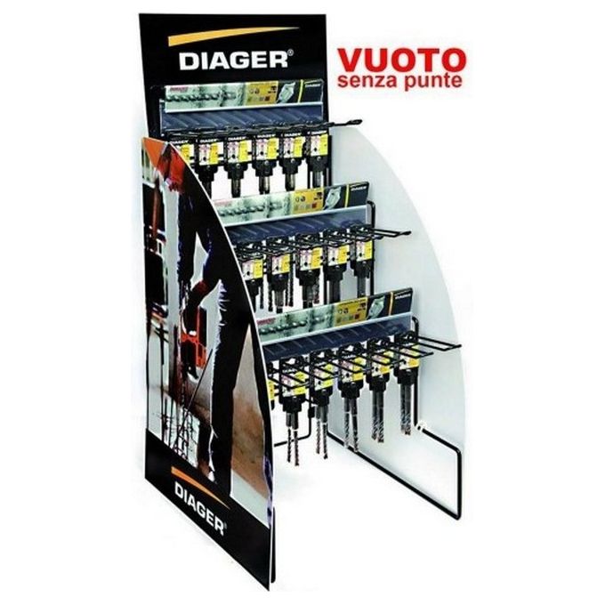 DIAGER 1006167 Expo Punte Booster Scatola Vuota per Punte SDS-Plus Capacita' 180 Posti colore Nero