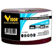 Vigor 3185510 Carta Abrasiva Spaziata Universale 115 mm 50 mt 100 gr colore Non Specificato
