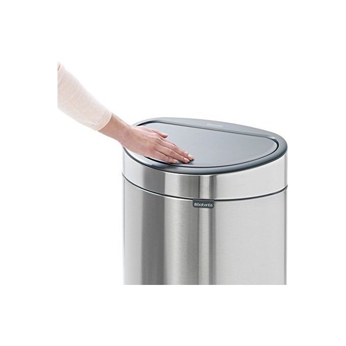 Brabantia 8710755100680 Touch Bin New Recycle Pattumiera 33 Litri Apertura Soft-touch Doppio Secchio Interno in Plastica colore Acciaio Opaco