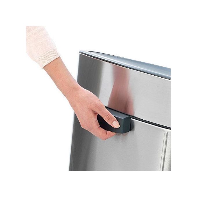Brabantia 8710755100680 Touch Bin New Recycle Pattumiera 33 Litri Apertura Soft-touch Doppio Secchio Interno in Plastica colore Acciaio Opaco