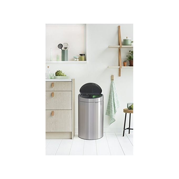Brabantia 8710755100680 Touch Bin New Recycle Pattumiera 33 Litri Apertura Soft-touch Doppio Secchio Interno in Plastica colore Acciaio Opaco