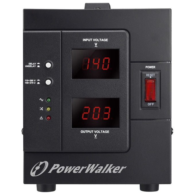 PowerWalker 10120305 AVR Regolatore automatico di tensione 1500 VA 1200 W Tipo F LCD Nero