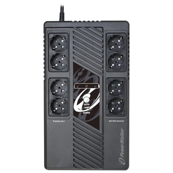 PowerWalker 10121161 VI 800 MS Gruppo di Continuita' A Linea Interattiva 800 VA 480 W 8 Prese Tipo F colore Nero