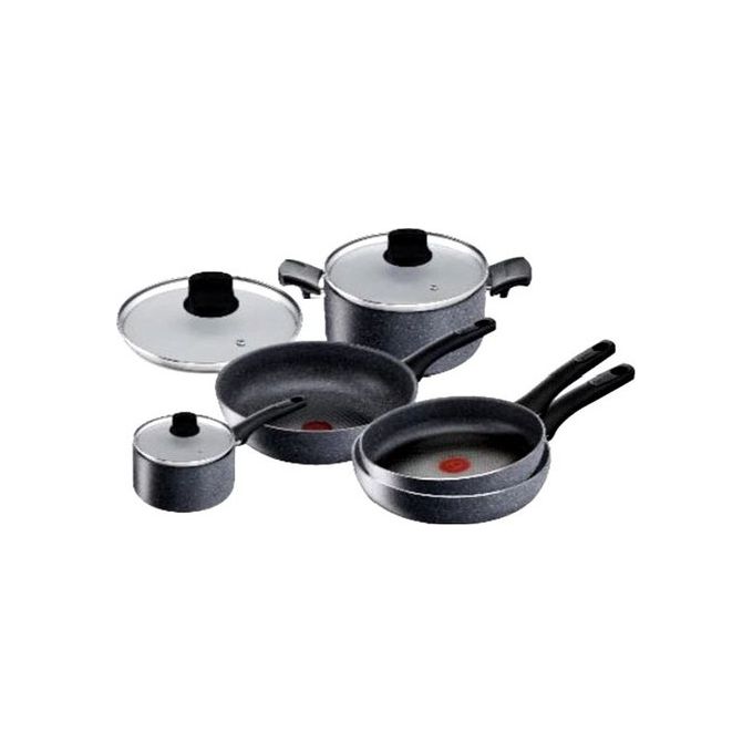 Lagostina 2100128458 Cucina Green Set di Pentole Antiaderenti 8 Pezzi con Rivestimento Mineralis e Indicatore Thermo-Signal Induzione Compatibile Lavabile in Lavastoviglie colore Grigio scuro
