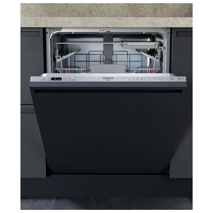 Hotpoint HIC 3C41 CW Lavastoviglie da Incasso a Scomparsa Totale 14 coperti Classe C 41 dB Motore Inverter 9 Programmi (82x60x55 cm) colore Argento