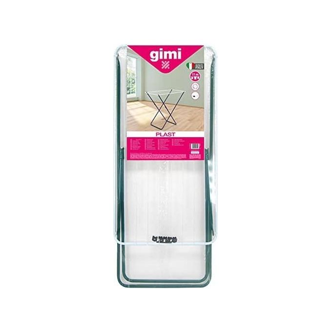 Gimi PLAST Stendibiancheria a Cavalletto da Pavimento Acciaio Plastificato 11 m Portata 10 Kg colore Blu Bianco