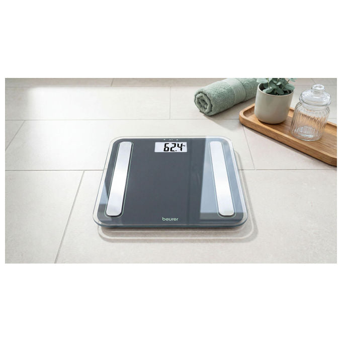 Beurer 10717 BF 183 Bilancia pesapersone elettronica 180 Kg Analisi Corporea LCD Acciaio inox colore Bianco