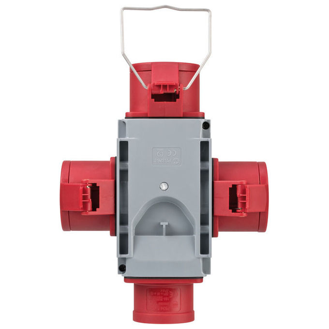 Brennenstuhl 1081640 Distributore trasversale CEE 400 V 16 A 3 prese IP44 colore Grigio Rosso