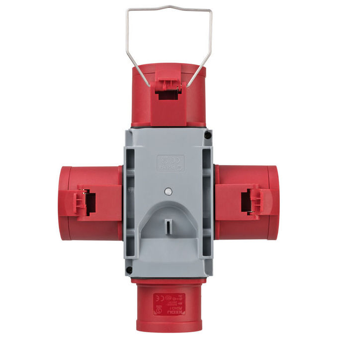 Brennenstuhl 1081670 Distributore a Croce CEE 400 V 32 A 3 Uscite IP44 colore Grigio Rosso