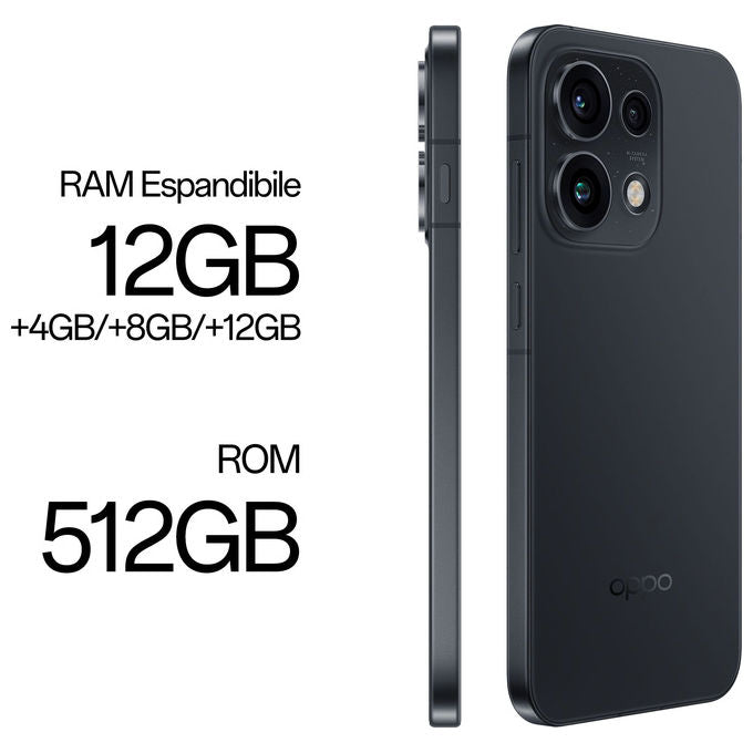 Oppo 110010237194 Reno16 Pro 5G AI Smartphone 200+50+50MP Tripla Fotocamera 50MP Selfie 6.32'' 120Hz AMOLED FHD+ 6000mAh 12GB RAM 512GB ROM colore Nero