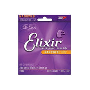 Elixir 11002 NANOWEB Muta Corde Chitarra Acustica Bronzo 80-20 Extra Light 6 Corde calibro .010-.047