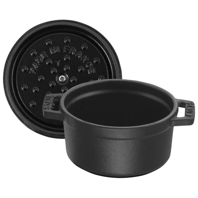 Staub 1101225 Cocotte Pentola singola in ghisa diametro 12 cm capacita' 0,4 L adatta forno e induzione colore Nero