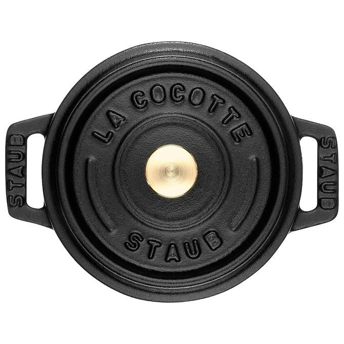 Staub 1101225 Cocotte Pentola singola in ghisa diametro 12 cm capacita' 0,4 L adatta forno e induzione colore Nero