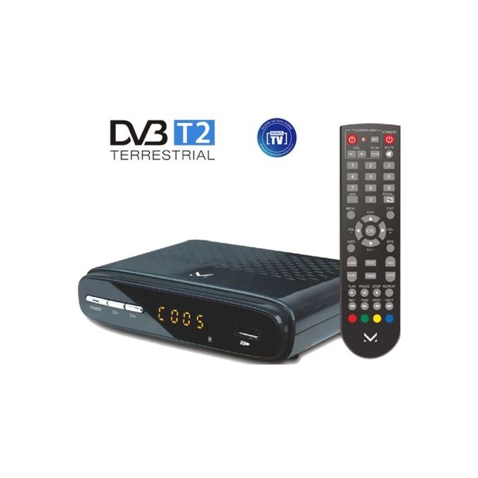 Majestic 110695 BK DEC 695T HD Decoder Digitale Terrestre DVB-T-T2 HD con Display HEVC MAIN 10 USB SCART HDMI Telecomando Universale Autoapprendente colore Nero