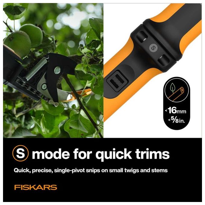 Fiskars UPX96 X-Series DualAction Svettatoio Telescopico Bypass 32 mm portata 6 m testa rotabile 230 gradi