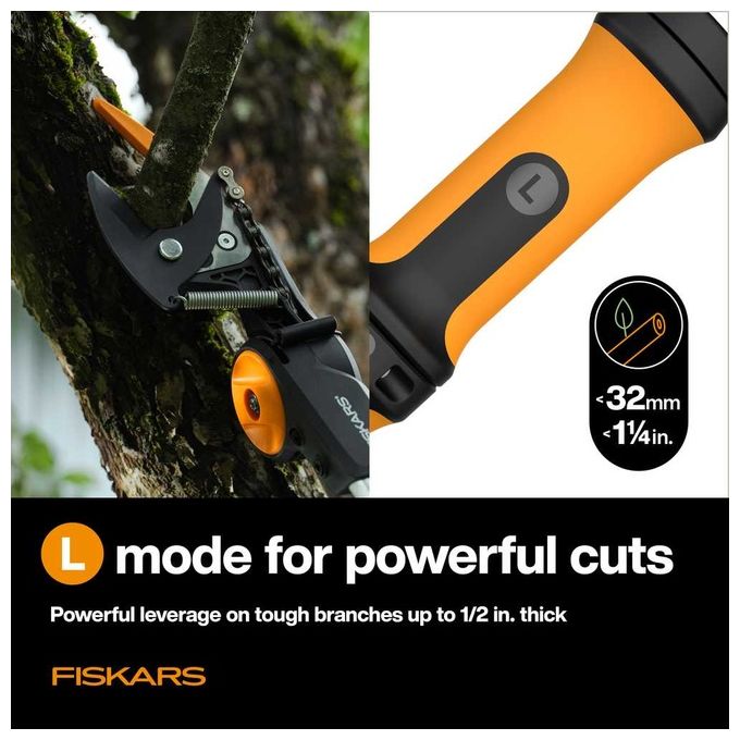 Fiskars UPX96 X-Series DualAction Svettatoio Telescopico Bypass 32 mm portata 6 m testa rotabile 230 gradi