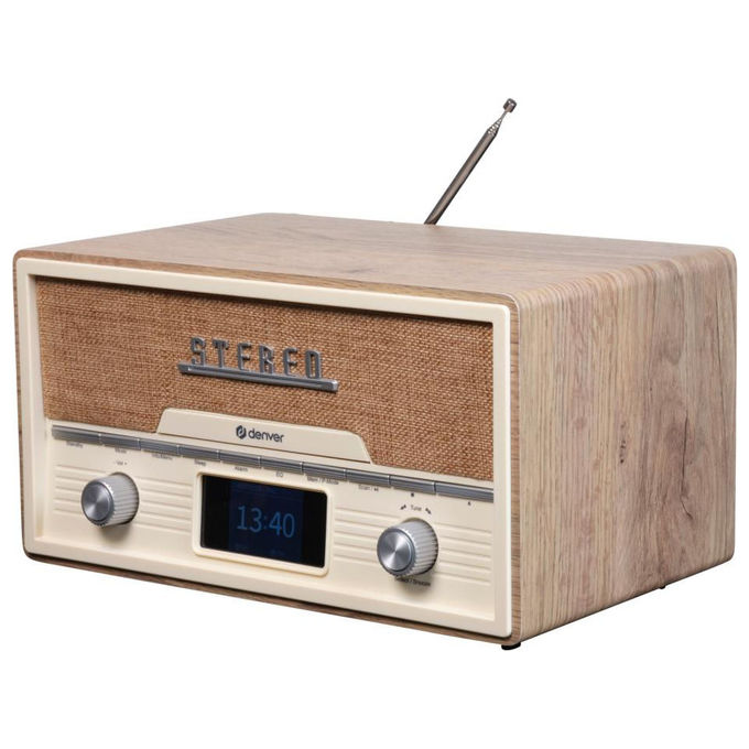 Denver 111161100160 MDA-525LW Lettore CD personale con Radio DAB+ FM Bluetooth Riproduzione MP3 Display TFT colore Legno