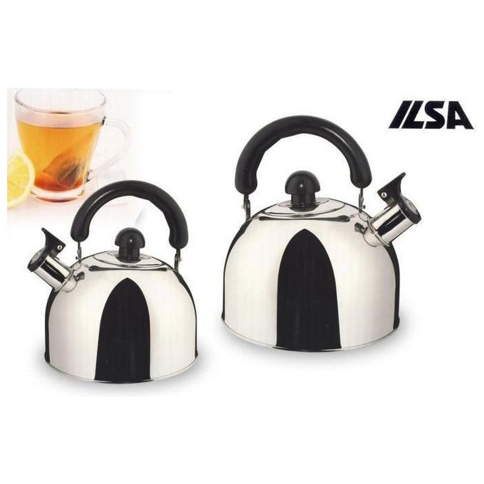 Ilsa Bollitore Albergo Acciaio Inox 4.5 L con Fischietto Adatto Induzione Manico Bachelite