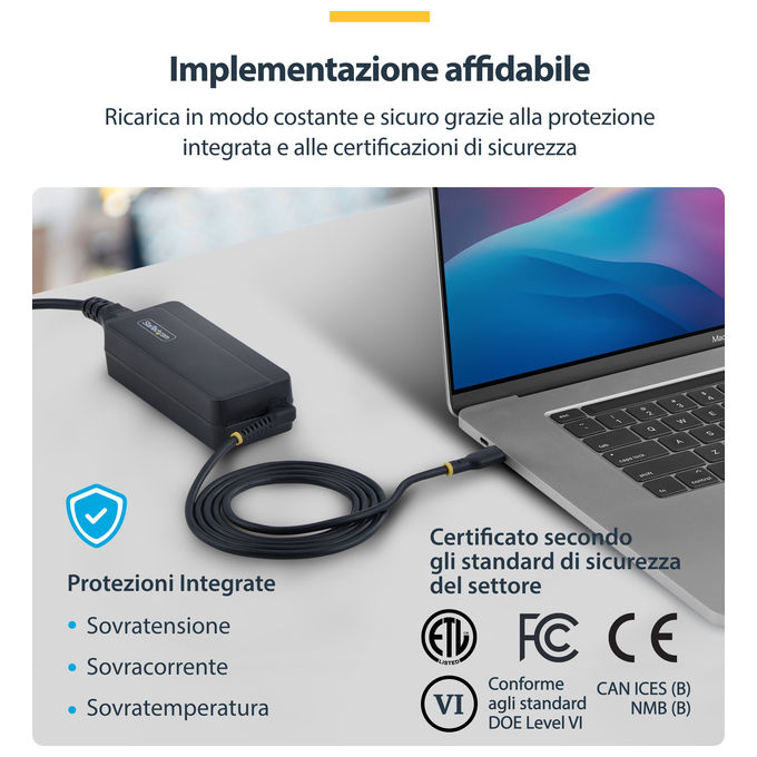 Startech MPN140GANNERO Adattatore di alimentazione GaN 140 W Power Delivery 3.1 USB-C 5 A colore Nero