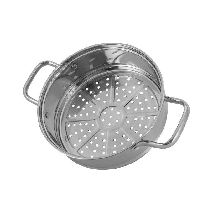 Inoxriv 65105023 Linea Star Set per Cottura a Vapore in Acciaio Inox AISI 430 con Cestello e Coperchio in Vetro 20 cm colore Nero