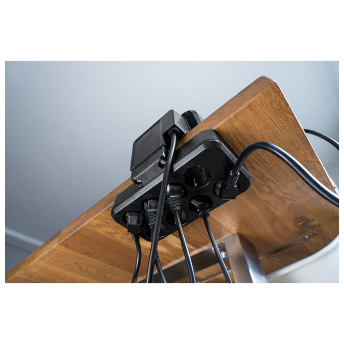 Brennenstuhl 1153580200 Estilo Duplex Prolunga con 10 Prese e 2 USB 2 m colore Nero Argento