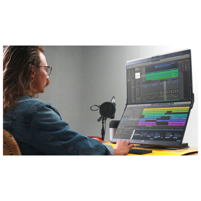 Mobile Pixels 116-1001P02 Geminos X Monitor PC 24'' QHD 2560 x 1440 Pixel IPS Touch Screen 75 Hz Altoparlanti Webcam Hub USB integrato colore Nero