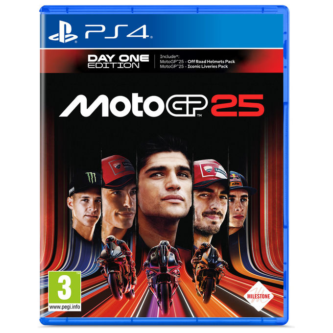 Milestone MotoGP 25 Day One Edition Videogioco PS4 con DLC Off Road Helmets Pack e Iconic Liveries Pack