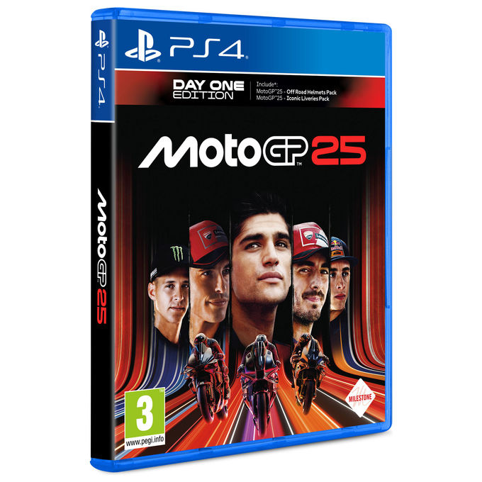 Milestone MotoGP 25 Day One Edition Videogioco PS4 con DLC Off Road Helmets Pack e Iconic Liveries Pack