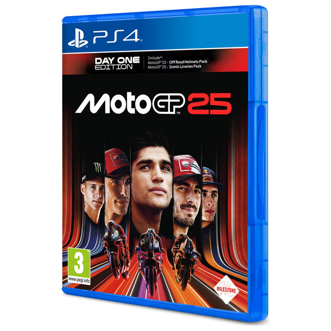 Milestone MotoGP 25 Day One Edition Videogioco PS4 con DLC Off Road Helmets Pack e Iconic Liveries Pack