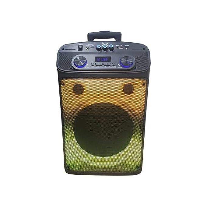 Majestic 116355 BK Flame T55 Party Speaker a Trolley Bluetooth 320W PMPO 40W RMS Woofer 12'' Tweeter 2'' Luci LED Microfono Incluso Telecomando USB Type-C MicroSD TWS colore Nero