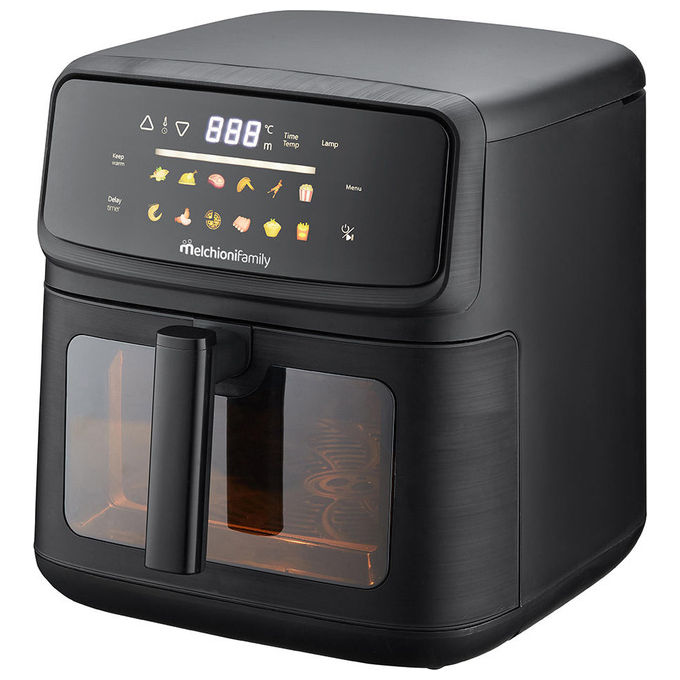 Melchioni Family 118340057 Friggitrice ad aria 10 L 2100 W 12 Programmi Display Colori colore Nero