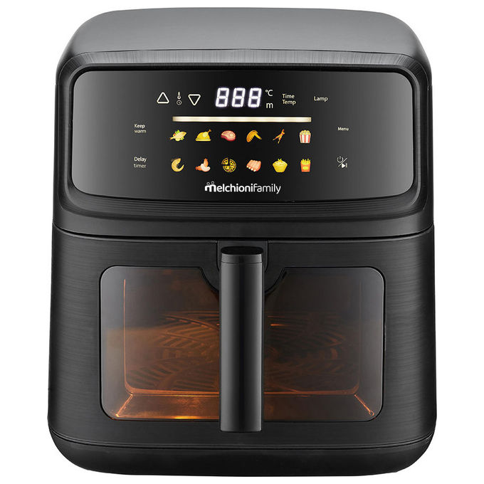 Melchioni Family 118340057 Friggitrice ad aria 10 L 2100 W 12 Programmi Display Colori colore Nero