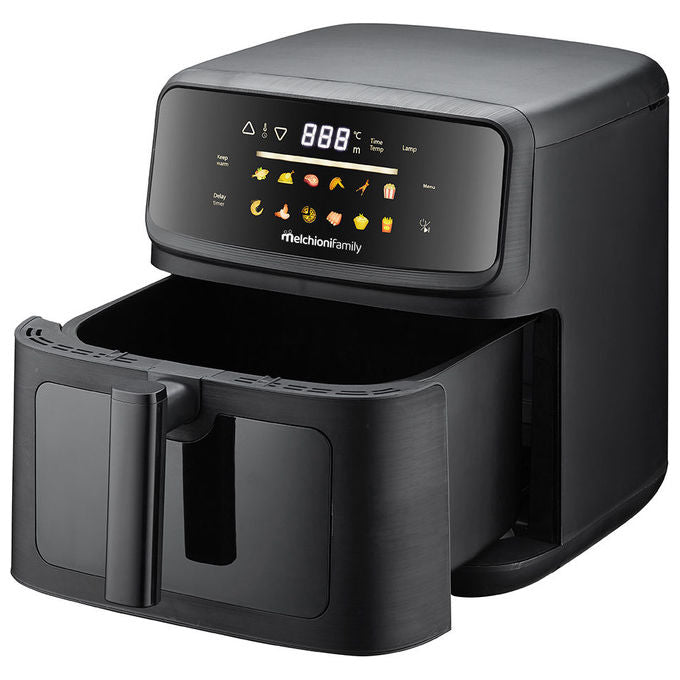 Melchioni Family 118340057 Friggitrice ad aria 10 L 2100 W 12 Programmi Display Colori colore Nero