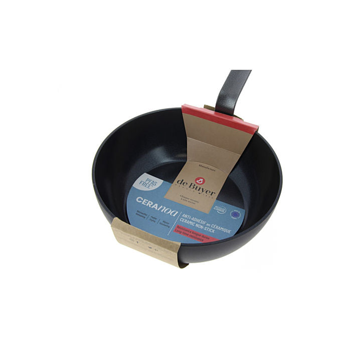 De Buyer 3011248228283 Ceranoa Sauteuse bombée in ceramica antiaderente senza PFAS 28 cm colore Nero