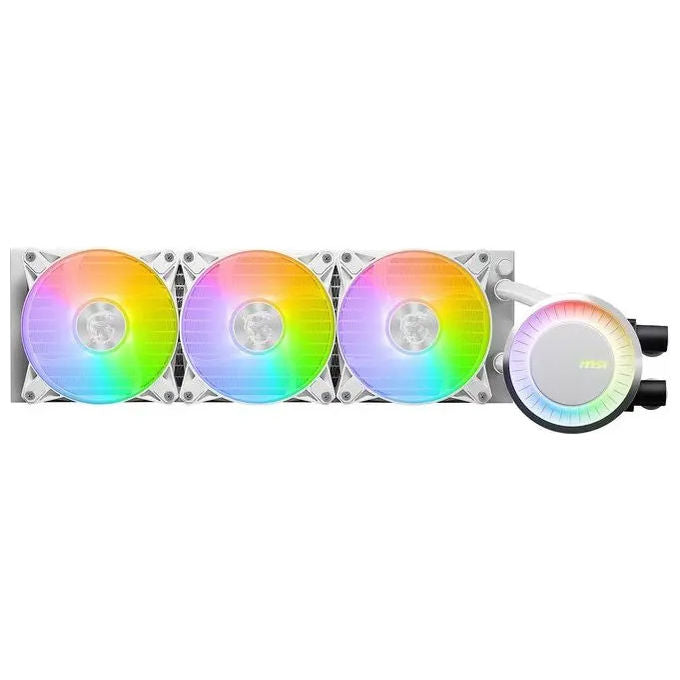 MSI MAG CORELIQUID E360 MAG CORELIQUID E360 Kit di raffreddamento a liquido 3 ventole 120 mm ARGB sincronizzabile testata rotabile 270° colore Nero