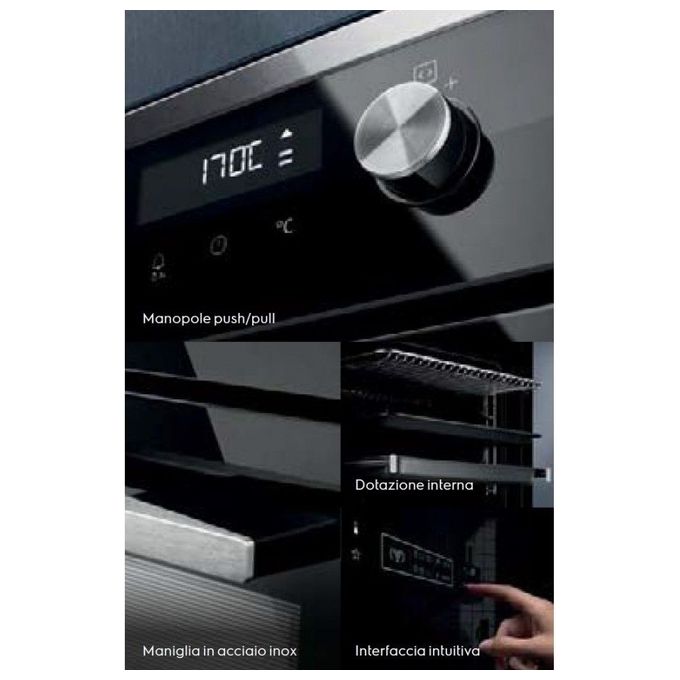 Electrolux KOFDP76X Serie 600 Forno da incasso Elettrico Pirolitico 72 L Classe A+ SurroundCook Multifunzione Touch Control (59x60x57 cm) colore Acciaio Inox