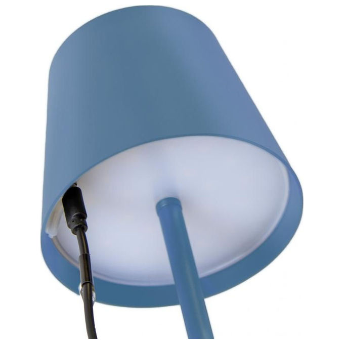 Majestic 120451 BP Agata Lampada da tavolo LED ricaricabile Touch IP54 3 temperature 200 lm 45h autonomia colore Blu Pastello