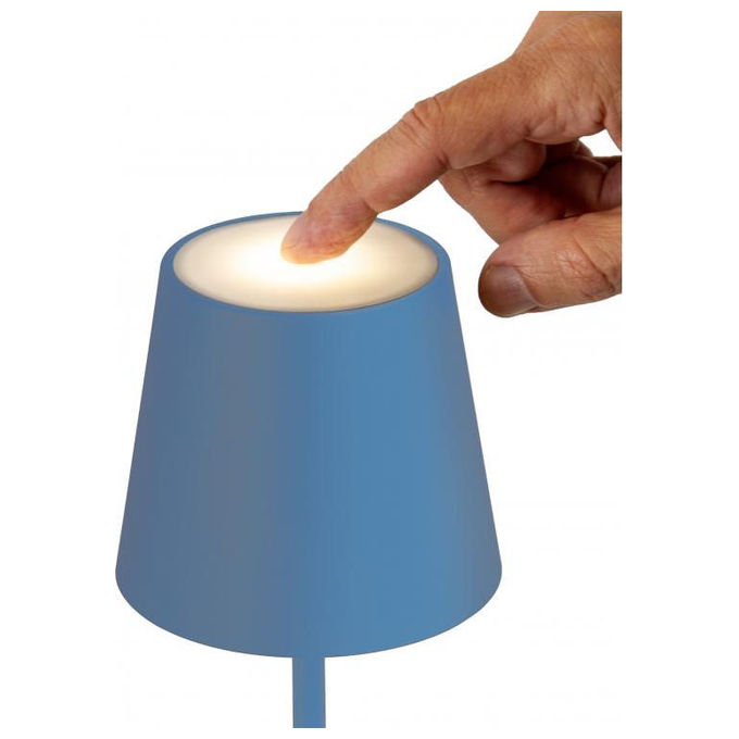 Majestic 120451 BP Agata Lampada da tavolo LED ricaricabile Touch IP54 3 temperature 200 lm 45h autonomia colore Blu Pastello