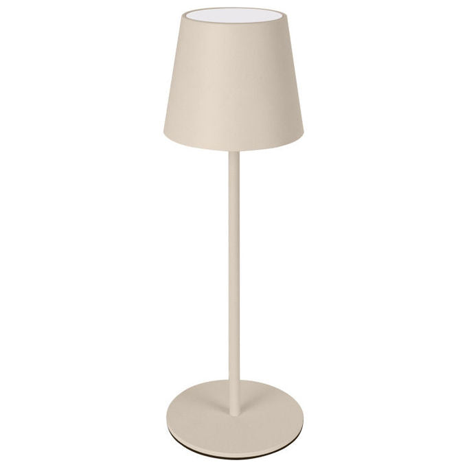 New Majestic, Lampada da Tavolo LED Agata, Ricaricabile, Dimmerabile, Touch, Beige