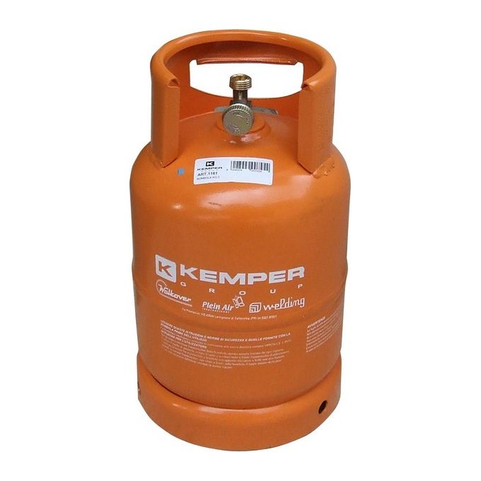 Kemper 1161 Bombola GPL Vuota Ricaricabile 3 Kg Attacco Italia Valvola Sicurezza colore Arancio