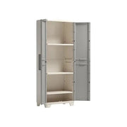 Keter 9724300 Linear Wood Armadio Multiuso 4 Ripiani Regolabili 173x68x39 cm Uso Interno Esterno colore Grigio Tortora