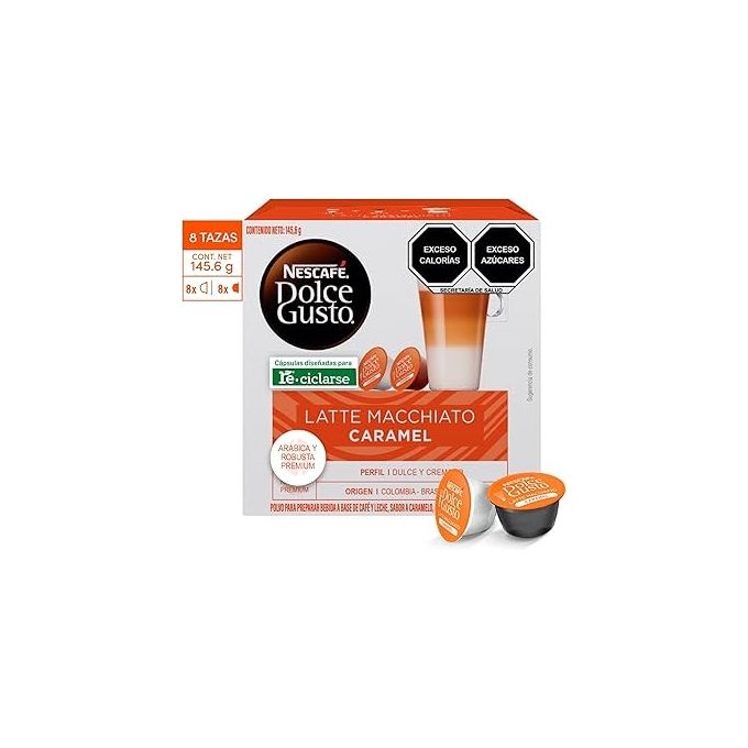 Nescafé 12136960 Dolce Gusto Caramel Latte Macchiato Capsule Caffe' 16 capsule 8 tazze