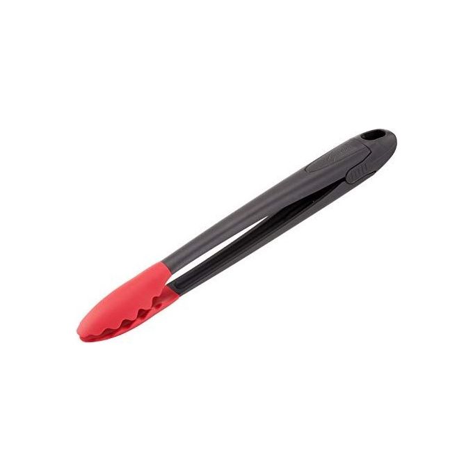 Lagostina 012196000003 Ingenio Smart Pinze da Cucina in Silicone Antigraffio Impugnatura Ergonomica Lavabile in Lavastoviglie colore Nero Rosso