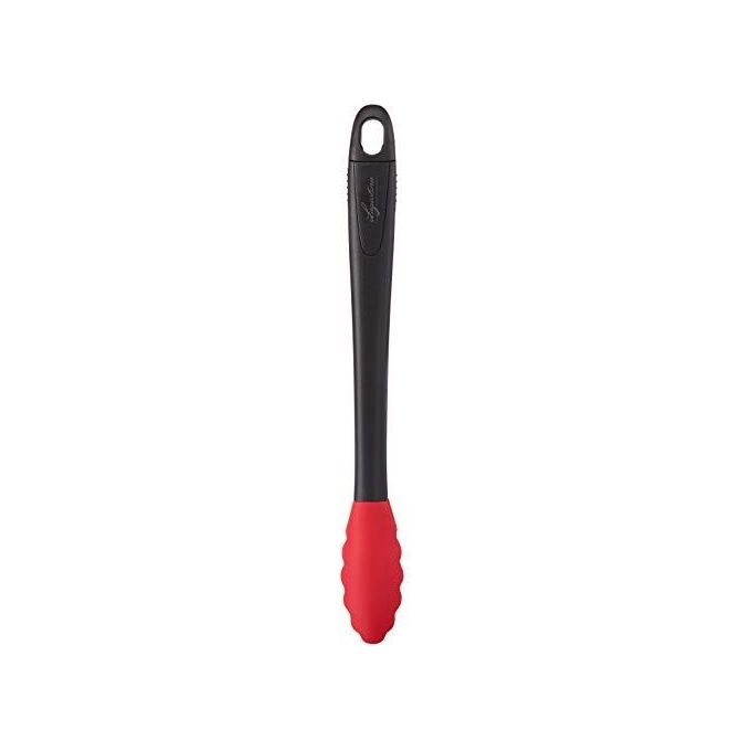 Lagostina 012196000003 Ingenio Smart Pinze da Cucina in Silicone Antigraffio Impugnatura Ergonomica Lavabile in Lavastoviglie colore Nero Rosso