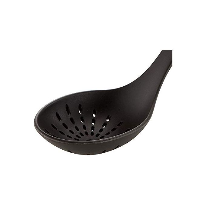 Lagostina 012196000013 Ingenio Smart Cucchiaione Scolapasta in Nylon Anello Antiscivolo Lavabile in Lavastoviglie colore Nero
