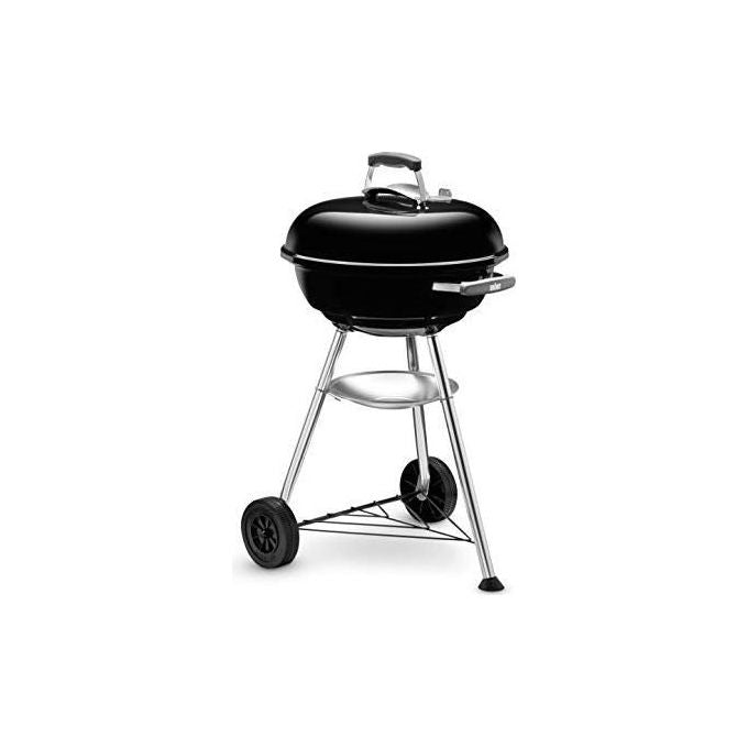 Weber 1221004 Compact Kettle Barbecue a Carbone 47 cm acciaio smaltato con ruote colore Nero