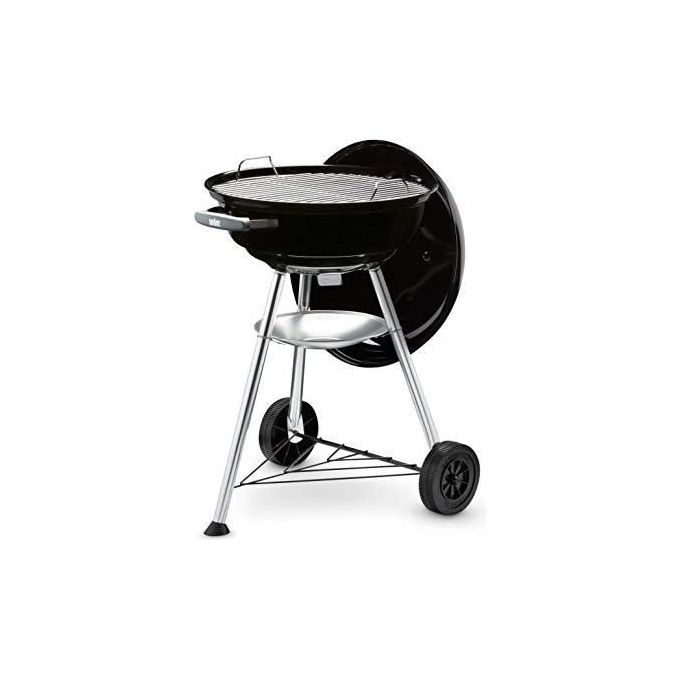 Weber 1221004 Compact Kettle Barbecue a Carbone 47 cm acciaio smaltato con ruote colore Nero