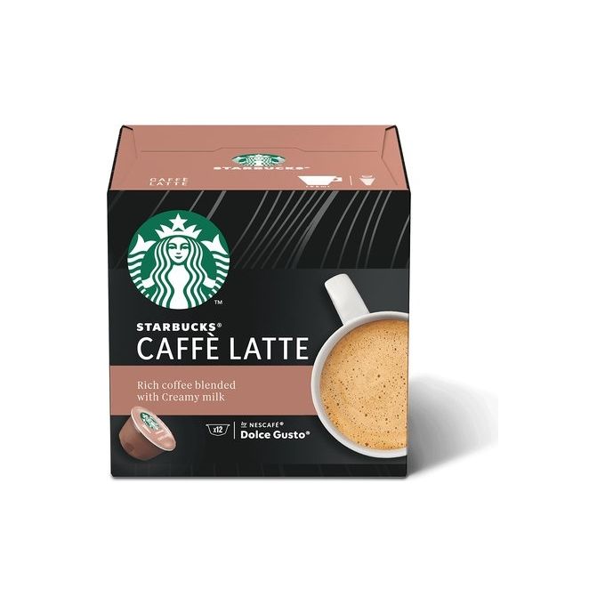 Starbucks 3379374 Caffe' Latte Capsule compatibili Nescafé Dolce Gusto 100% Arabica intensita' 6 12 capsule