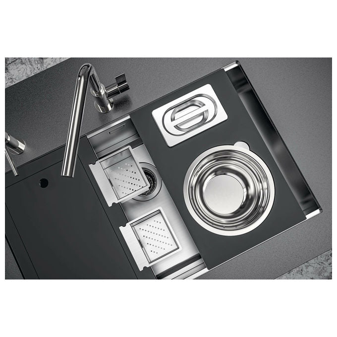 Foster 1254850 Quadra Evo Sottotop Lavello Incasso Acciaio Inox Spazzolato 47x47 colore Acciaio Inox